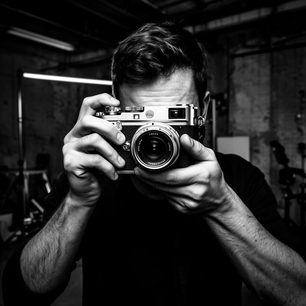 Photographer with a Leica camera